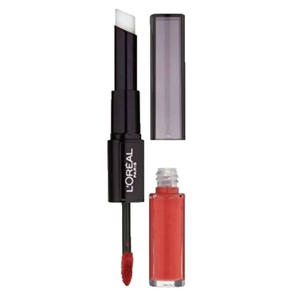 L'Oréal Infallible Pro-Last 2 Step Lipstick 213 Continual Crimson, vibrant red